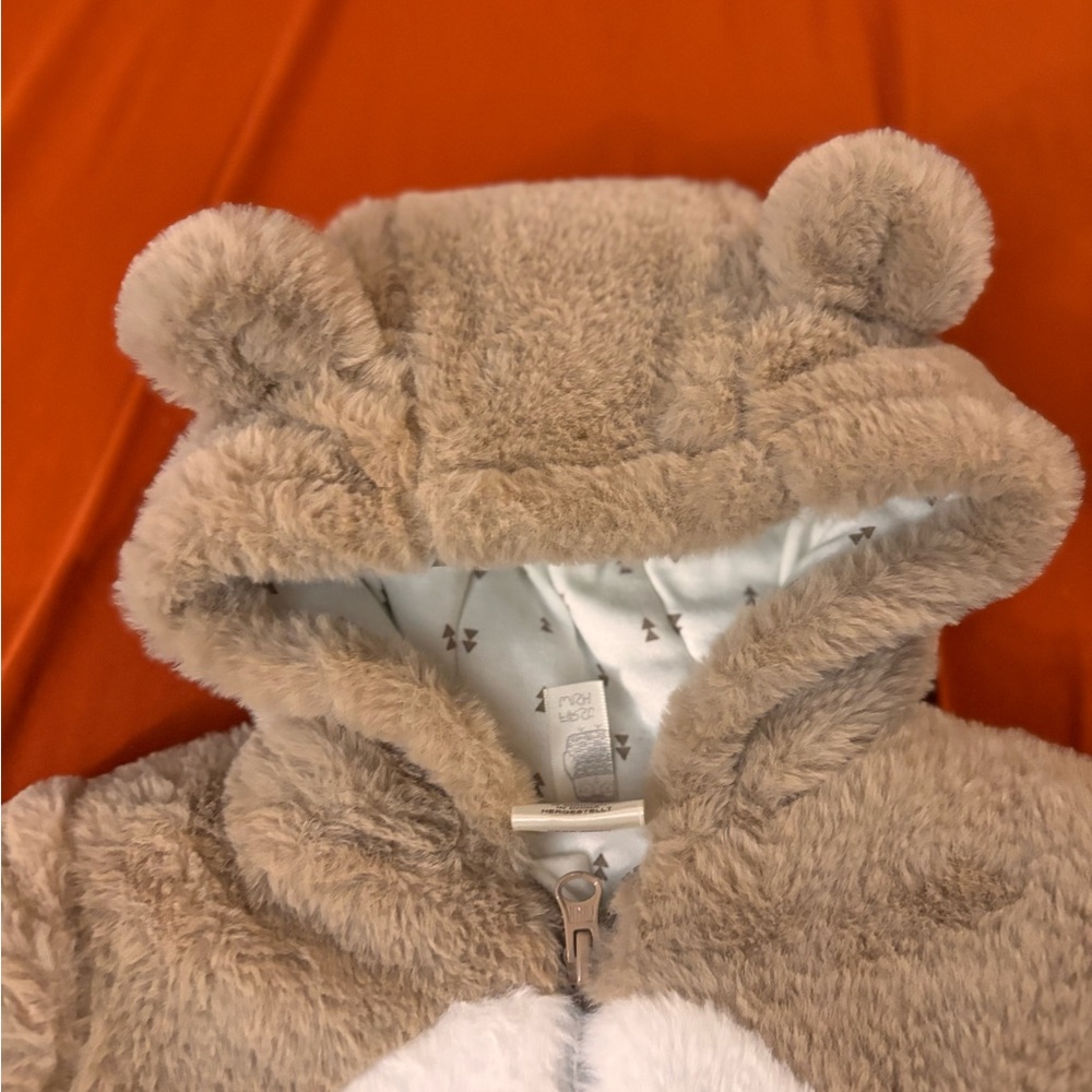 First Wish Baby Tan Bear Snow Suit